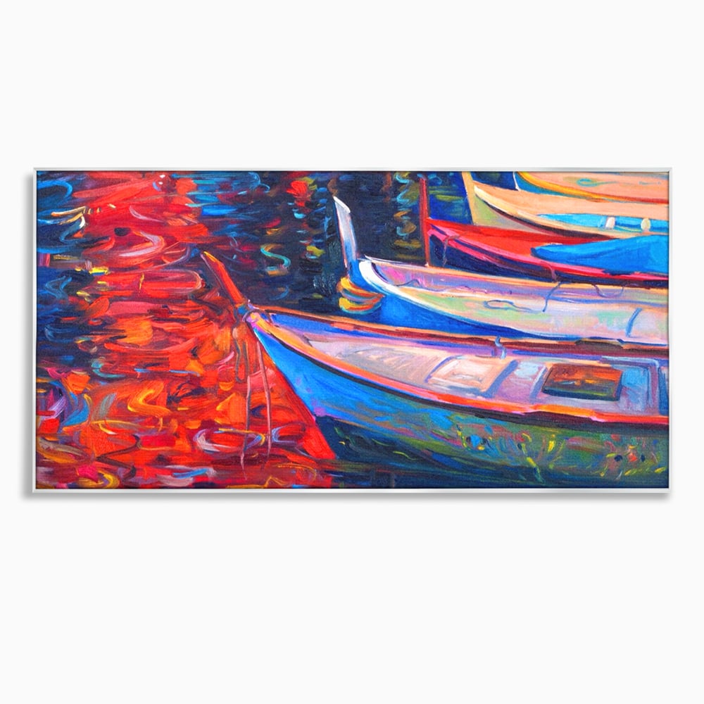 Tablou Canvas Premium LuxCanva® A1248, Barci Colorate , Decorativ, Living, Barca, Mare, Apa, Apus, Port, Dormitor, Culori Vibrante
