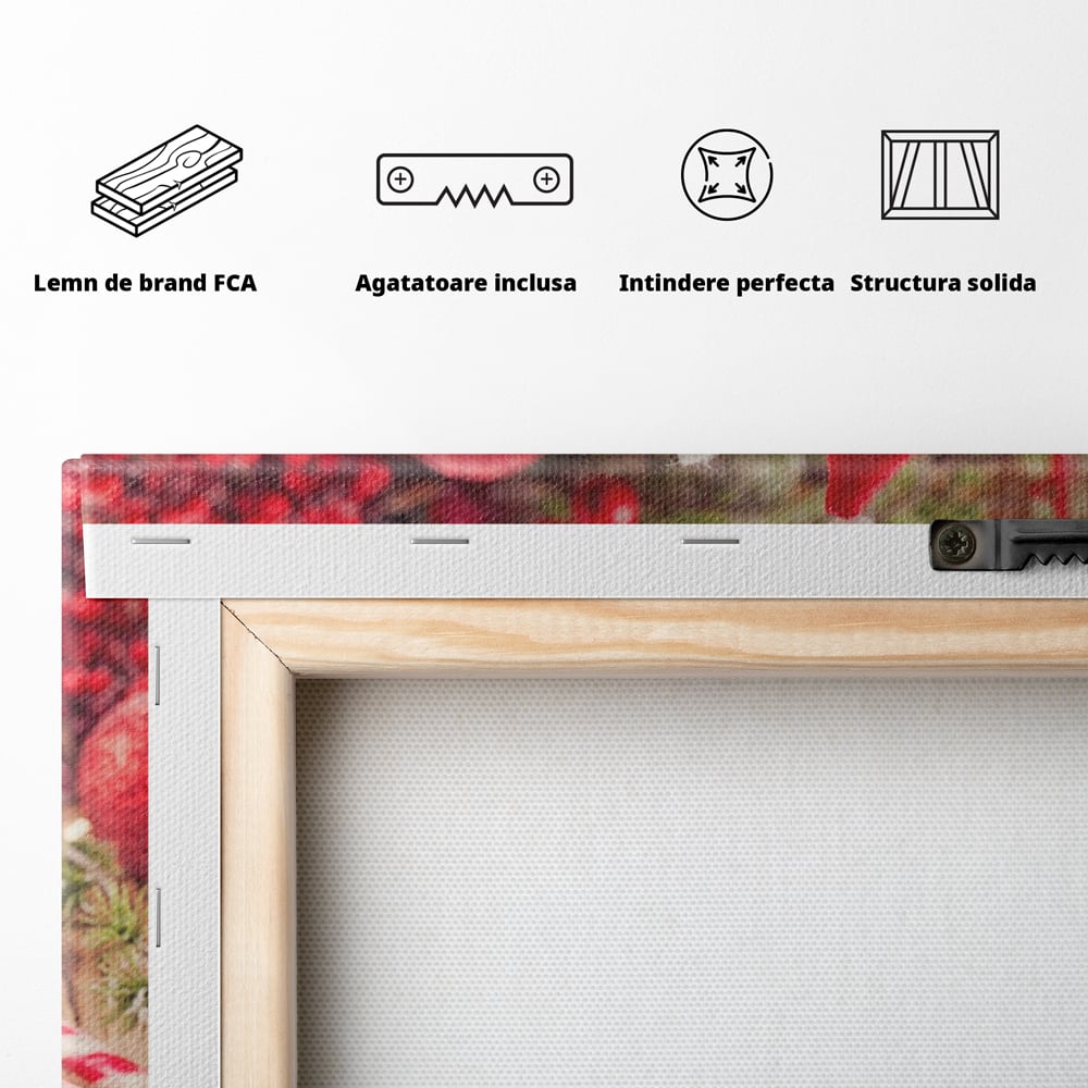Tablou Canvas Premium LuxCanva® A1250, Gingerbread Couple, Decorativ, Living, Turta Dulce, Cuplu, Globuri, Acadele, Scortisoara, Dormitor, Culori Vibrante