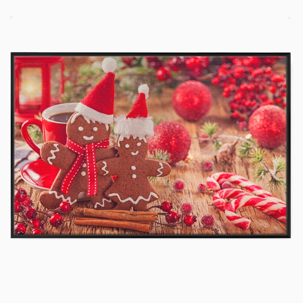 Tablou Canvas Premium LuxCanva® A1250, Gingerbread Couple, Decorativ, Living, Turta Dulce, Cuplu, Globuri, Acadele, Scortisoara, Dormitor, Culori Vibrante