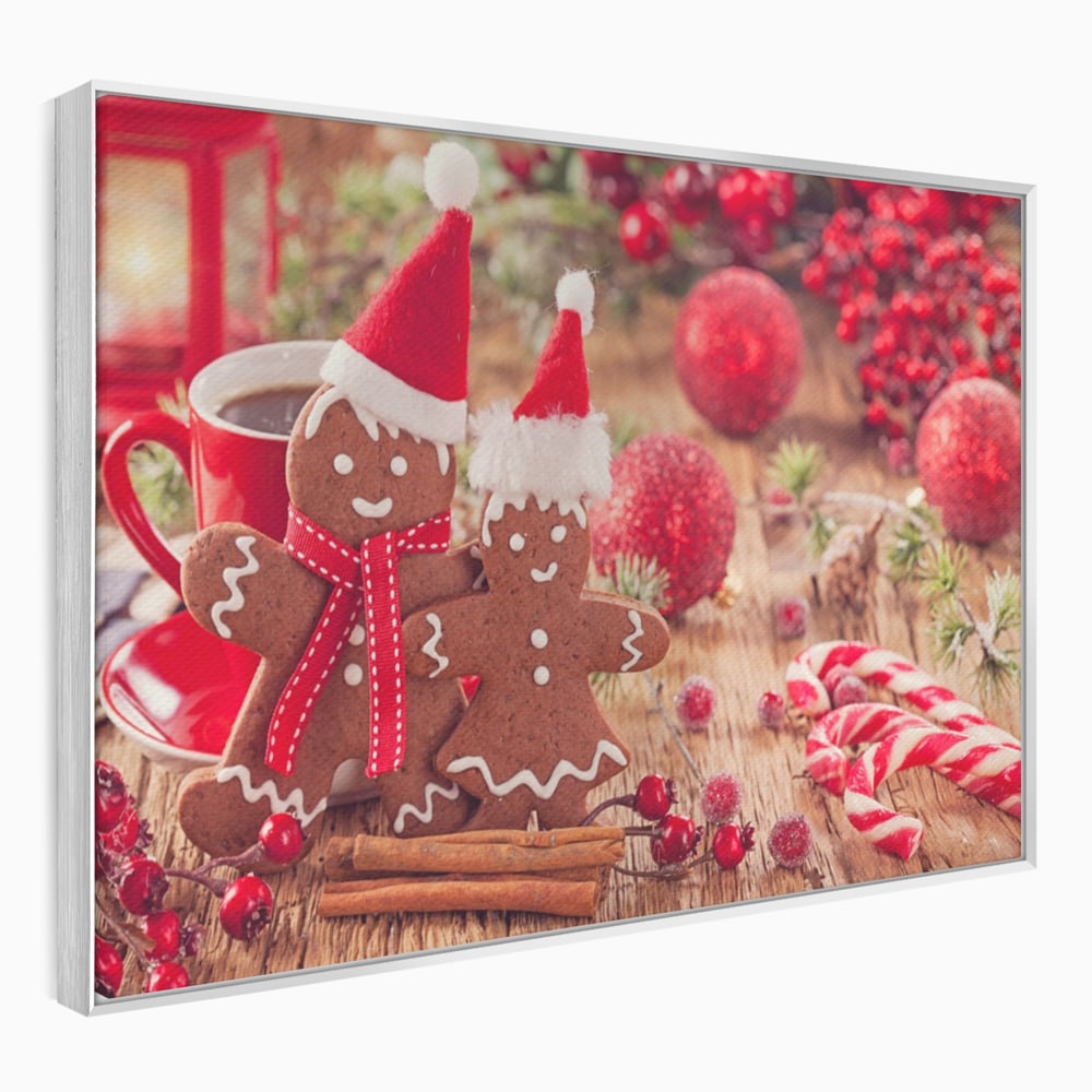 Tablou Canvas Premium LuxCanva® A1250, Gingerbread Couple, Decorativ, Living, Turta Dulce, Cuplu, Globuri, Acadele, Scortisoara, Dormitor, Culori Vibrante