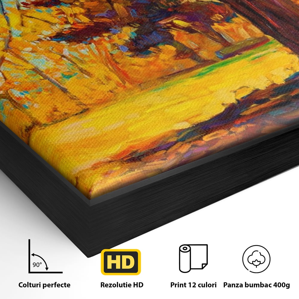 Tablou Canvas Premium LuxCanva® A1253, Copacul, Decorativ, Living, Toamna, Arbore, Frunze Aramii, Padure, Dormitor, Culori Vibrante