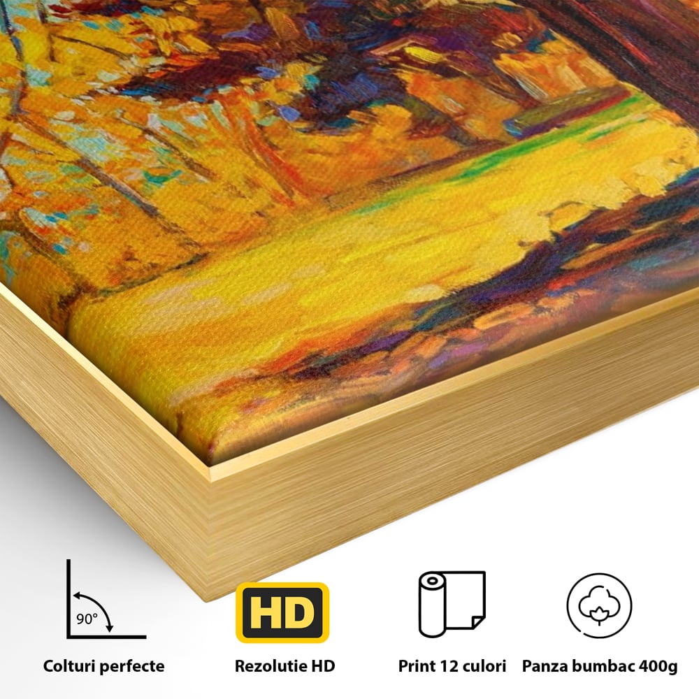 Tablou Canvas Premium LuxCanva® A1253, Copacul, Decorativ, Living, Toamna, Arbore, Frunze Aramii, Padure, Dormitor, Culori Vibrante