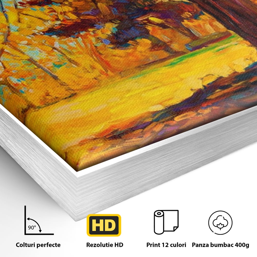 Tablou Canvas Premium LuxCanva® A1253, Copacul, Decorativ, Living, Toamna, Arbore, Frunze Aramii, Padure, Dormitor, Culori Vibrante