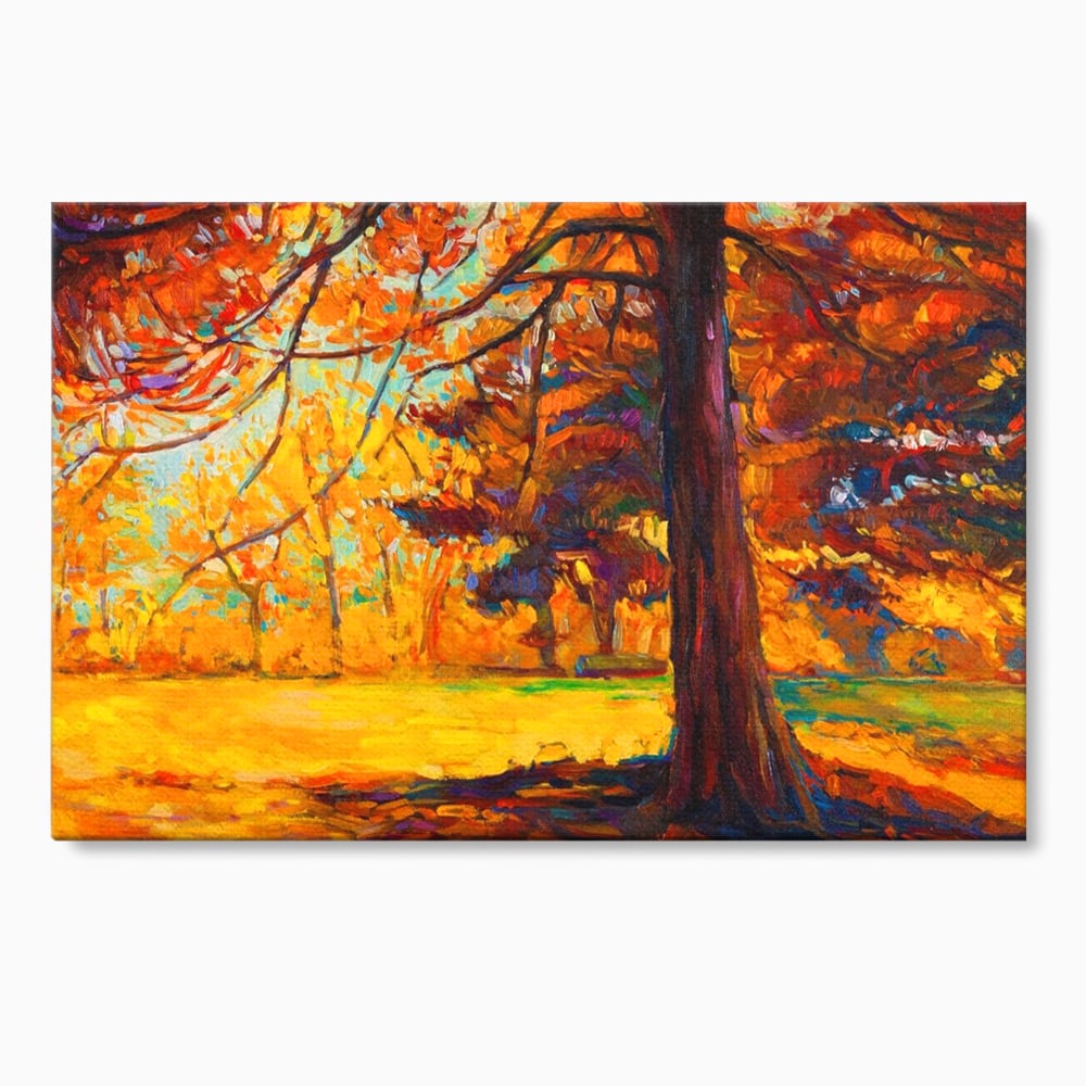 Tablou Canvas Premium LuxCanva® A1253, Copacul, Decorativ, Living, Toamna, Arbore, Frunze Aramii, Padure, Dormitor, Culori Vibrante