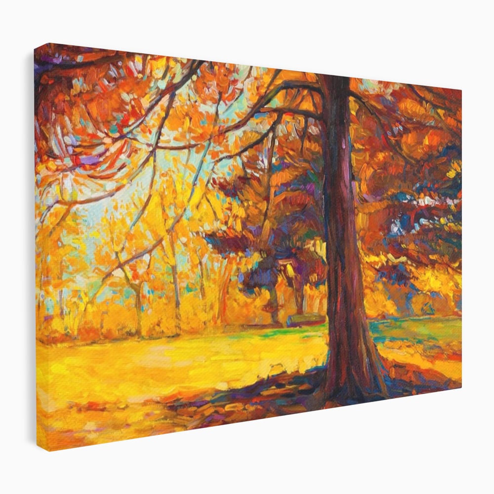 Tablou Canvas Premium LuxCanva® A1253, Copacul, Decorativ, Living, Toamna, Arbore, Frunze Aramii, Padure, Dormitor, Culori Vibrante