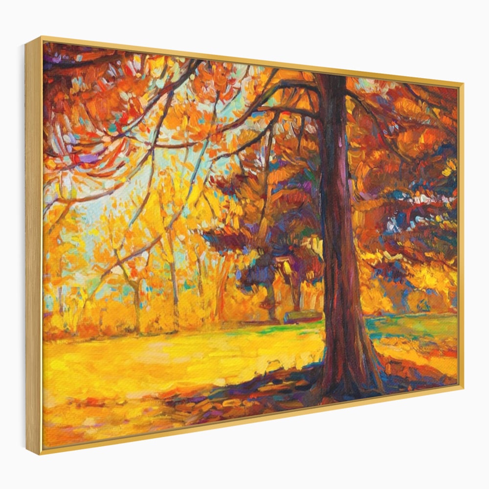 Tablou Canvas Premium LuxCanva® A1253, Copacul, Decorativ, Living, Toamna, Arbore, Frunze Aramii, Padure, Dormitor, Culori Vibrante