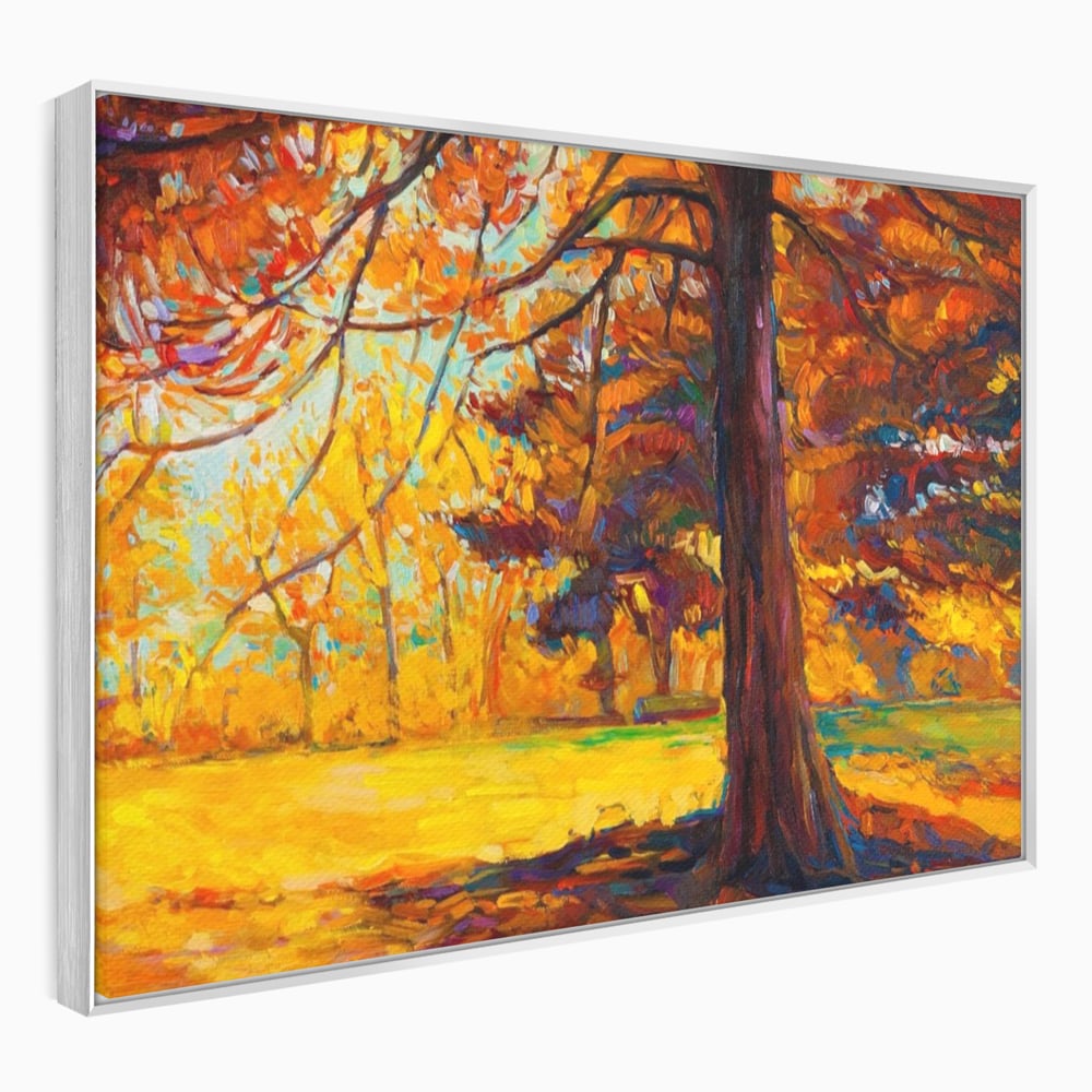 Tablou Canvas Premium LuxCanva® A1253, Copacul, Decorativ, Living, Toamna, Arbore, Frunze Aramii, Padure, Dormitor, Culori Vibrante