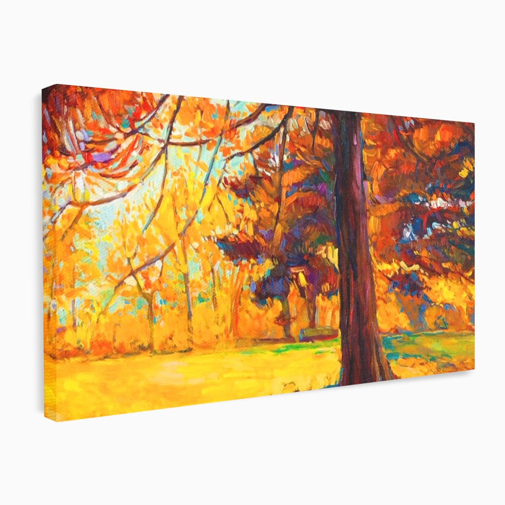 Tablou Canvas Premium LuxCanva® A1253, Copacul, Decorativ, Living, Toamna, Arbore, Frunze Aramii, Padure, Dormitor, Culori Vibrante