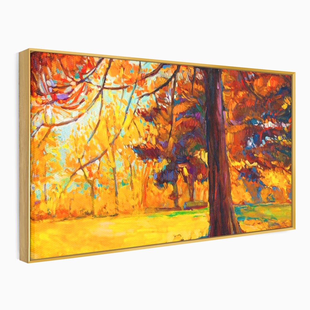 Tablou Canvas Premium LuxCanva® A1253, Copacul, Decorativ, Living, Toamna, Arbore, Frunze Aramii, Padure, Dormitor, Culori Vibrante