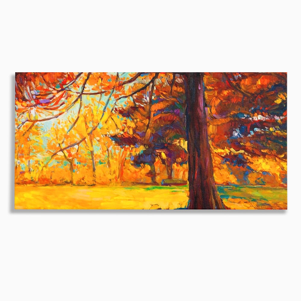 Tablou Canvas Premium LuxCanva® A1253, Copacul, Decorativ, Living, Toamna, Arbore, Frunze Aramii, Padure, Dormitor, Culori Vibrante