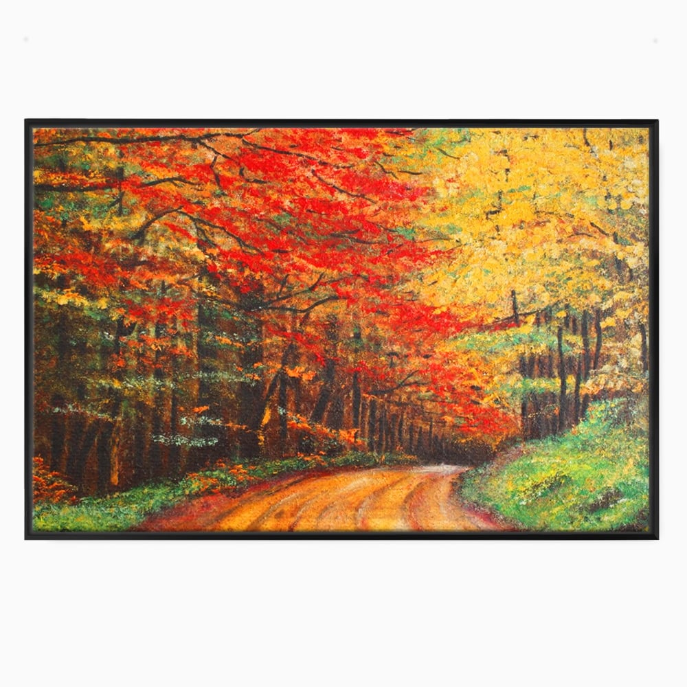 Tablou Canvas Premium LuxCanva® A1254, Drumul Din Padure, Decorativ, Living, Toamna, Copac, Frunze, Alee, Padure, Dormitor, Culori Vibrante