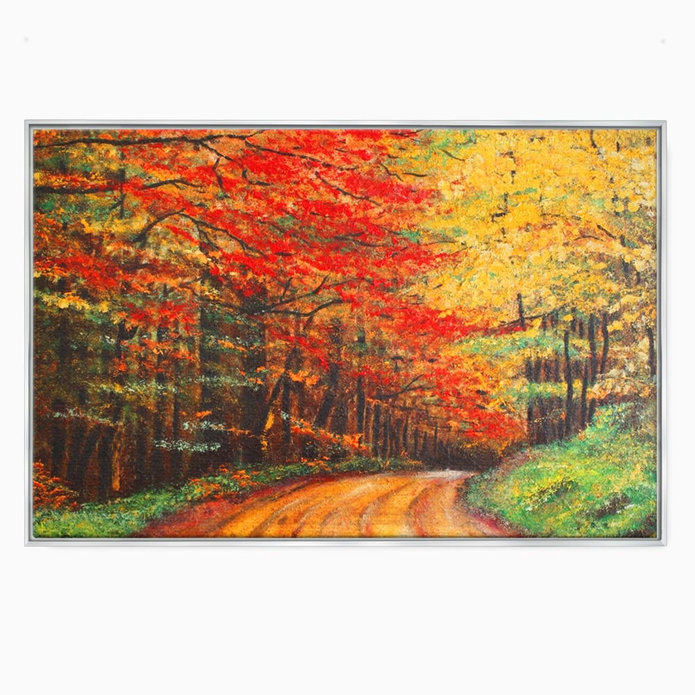Tablou Canvas Premium LuxCanva® A1254, Drumul Din Padure, Decorativ, Living, Toamna, Copac, Frunze, Alee, Padure, Dormitor, Culori Vibrante