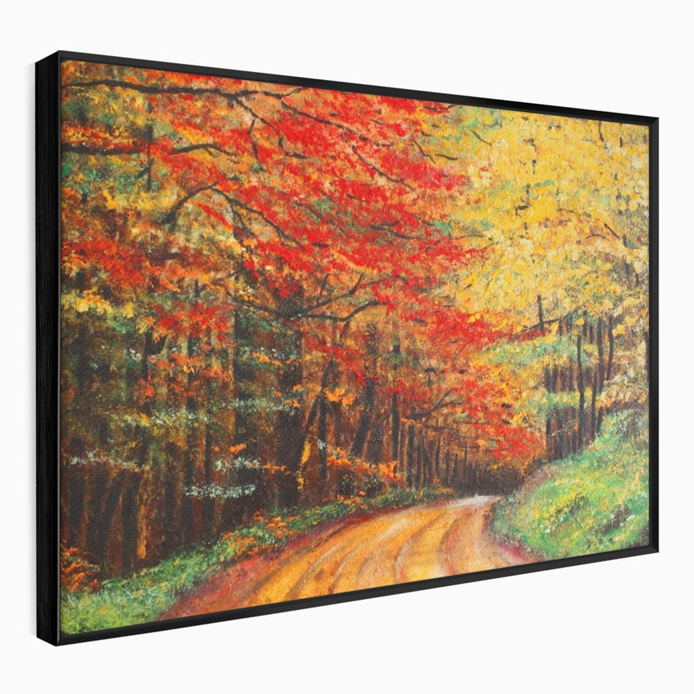 Tablou Canvas Premium LuxCanva® A1254, Drumul Din Padure, Decorativ, Living, Toamna, Copac, Frunze, Alee, Padure, Dormitor, Culori Vibrante