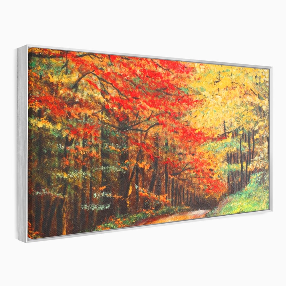 Tablou Canvas Premium LuxCanva® A1254, Drumul Din Padure, Decorativ, Living, Toamna, Copac, Frunze, Alee, Padure, Dormitor, Culori Vibrante