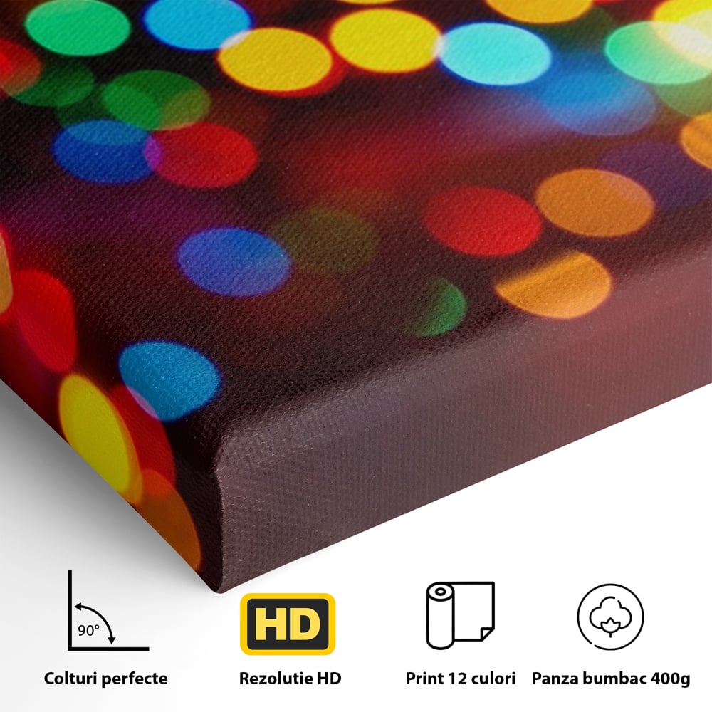 Tablou Canvas Premium LuxCanva® A1255, Lumini, Decorativ, Living, Colorat, Multicolor, Dormitor, Culori Vibrante
