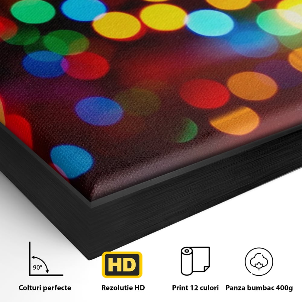 Tablou Canvas Premium LuxCanva® A1255, Lumini, Decorativ, Living, Colorat, Multicolor, Dormitor, Culori Vibrante