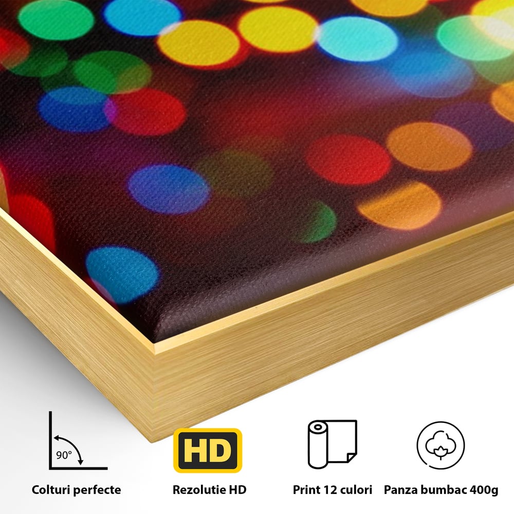 Tablou Canvas Premium LuxCanva® A1255, Lumini, Decorativ, Living, Colorat, Multicolor, Dormitor, Culori Vibrante