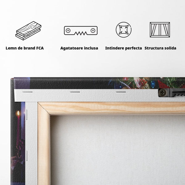 Tablou Canvas Premium LuxCanva® A1256, Bradul De Craciun, Decorativ, Living, Cadouri, Brad, Semineu, Dormitor, Culori Vibrante
