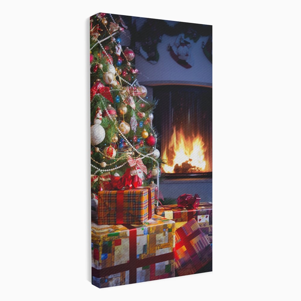 Tablou Canvas Premium LuxCanva® A1256, Bradul De Craciun, Decorativ, Living, Cadouri, Brad, Semineu, Dormitor, Culori Vibrante