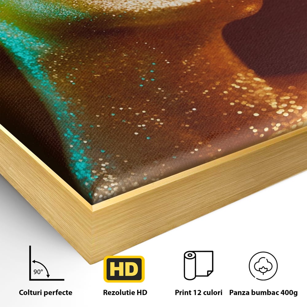 Leinwandbilder Premium LuxCanva® A1257, Mädchen mit Glitzer, Ankleiden, Glitzer, Gold, weiblich, Schlafzimmer, kräftige Farben
