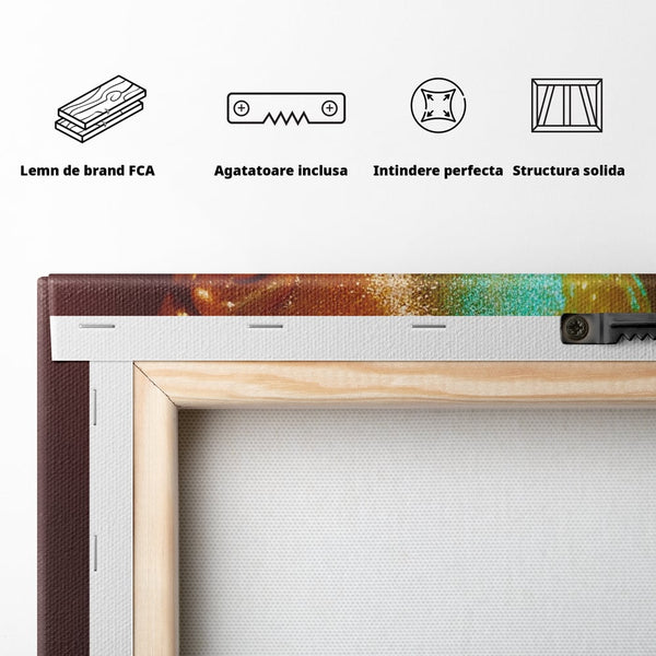 Leinwandbilder Premium LuxCanva® A1257, Mädchen mit Glitzer, Ankleiden, Glitzer, Gold, weiblich, Schlafzimmer, kräftige Farben