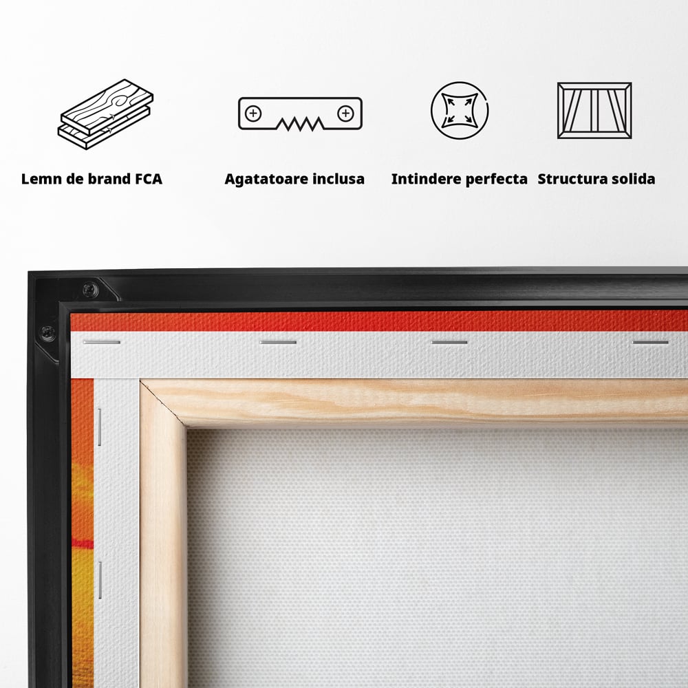 Tablou Canvas Premium LuxCanva® A1259, Pod La Rasarit , Mare, Munte, Soare, Dormitor, Culori Vibrante