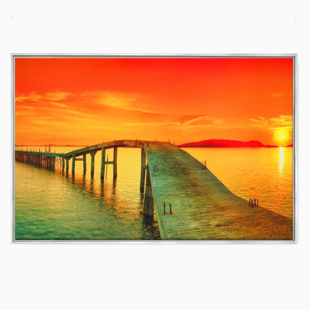 Tablou Canvas Premium LuxCanva® A1259, Pod La Rasarit , Mare, Munte, Soare, Dormitor, Culori Vibrante