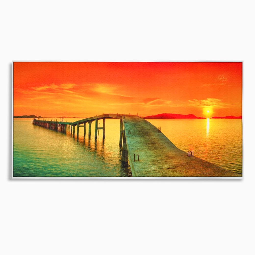 Tablou Canvas Premium LuxCanva® A1259, Pod La Rasarit , Mare, Munte, Soare, Dormitor, Culori Vibrante