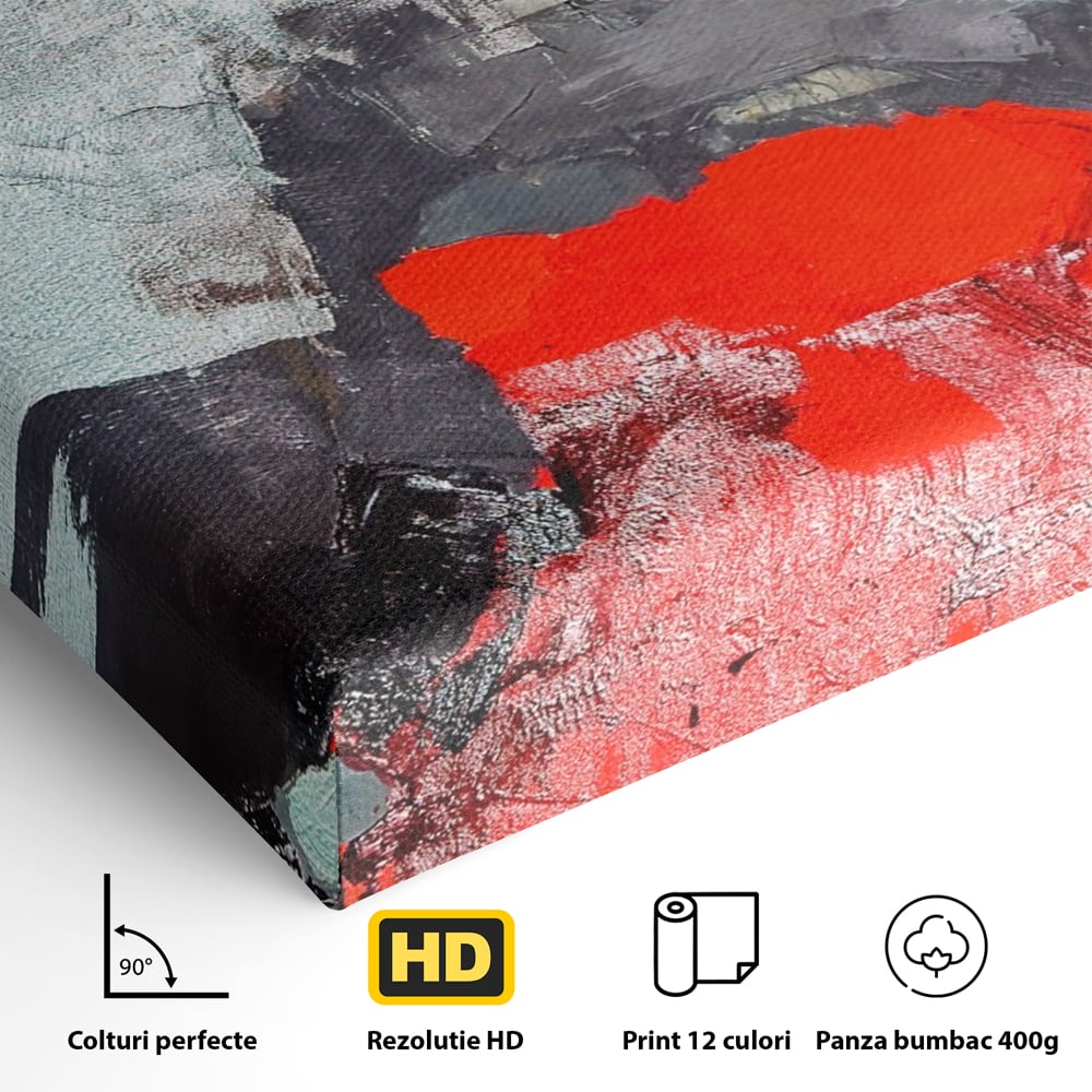 Tablou Canvas Premium LuxCanva® A1262, Lady In Red, Femeie, Portret, Palarie, Dormitor, Culori Vibrante