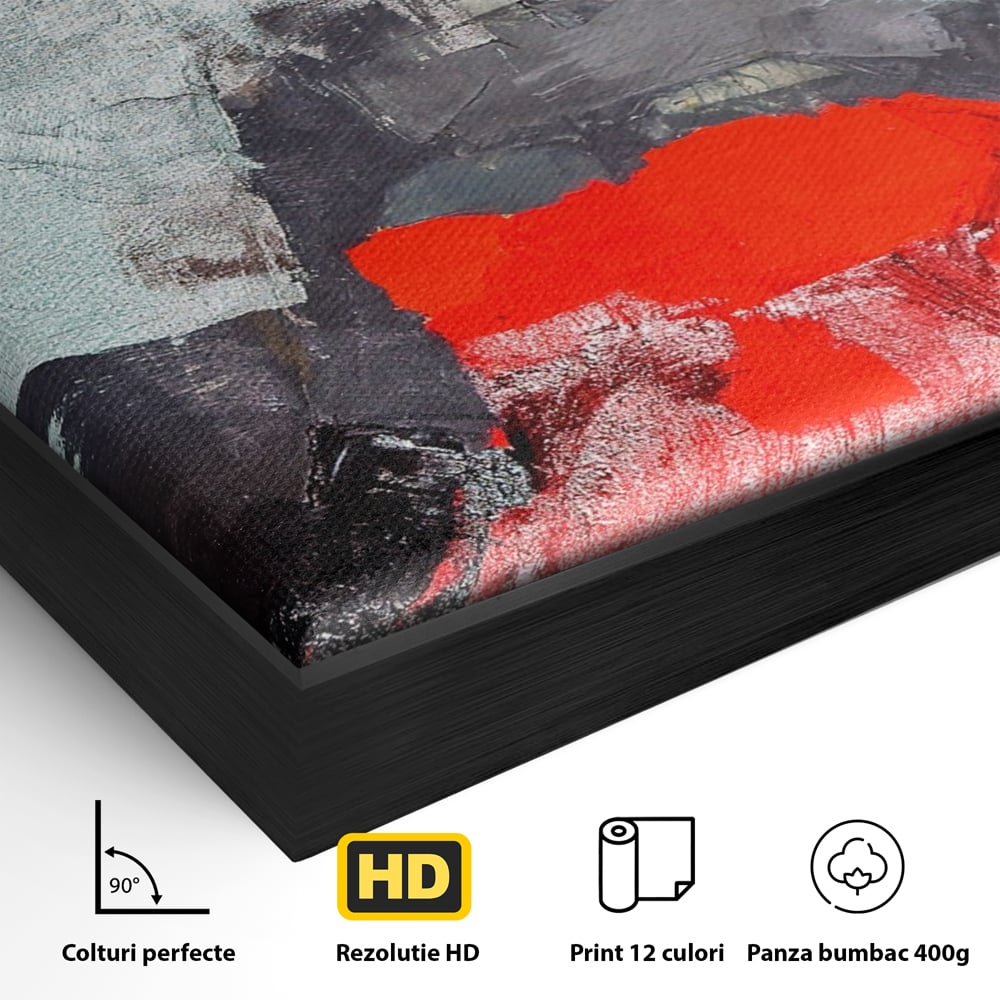 Tablou Canvas Premium LuxCanva® A1262, Lady In Red, Femeie, Portret, Palarie, Dormitor, Culori Vibrante