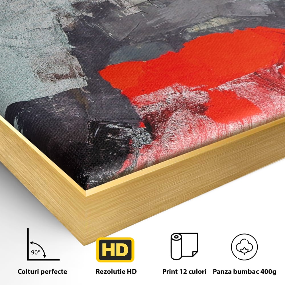 Tablou Canvas Premium LuxCanva® A1262, Lady In Red, Femeie, Portret, Palarie, Dormitor, Culori Vibrante