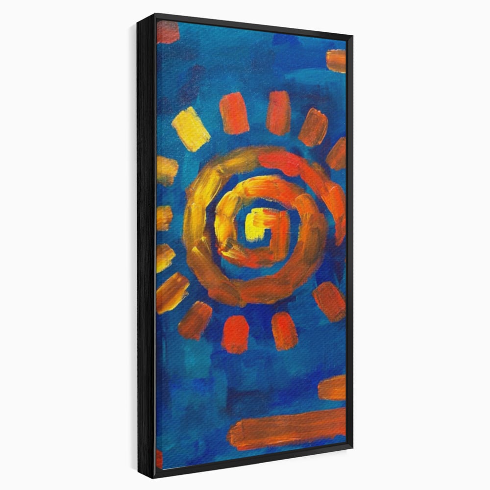 Tablou Canvas Premium LuxCanva® A1265, Abstract Sun, Soare, Albastru, Pictura, Dormitor, Culori Vibrante