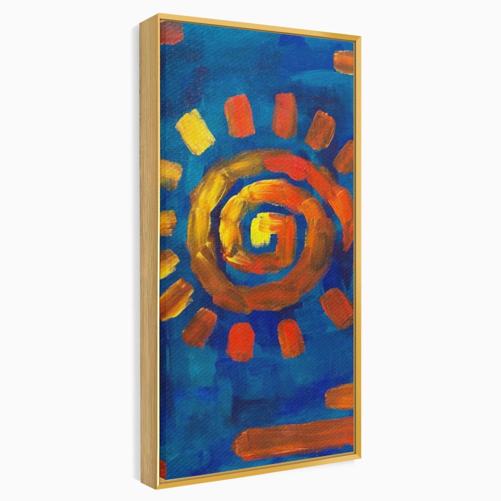 Tablou Canvas Premium LuxCanva® A1265, Abstract Sun, Soare, Albastru, Pictura, Dormitor, Culori Vibrante