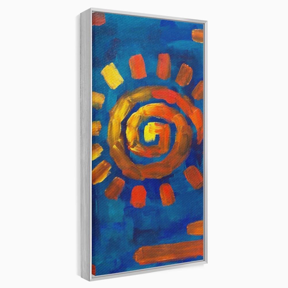 Tablou Canvas Premium LuxCanva® A1265, Abstract Sun, Soare, Albastru, Pictura, Dormitor, Culori Vibrante