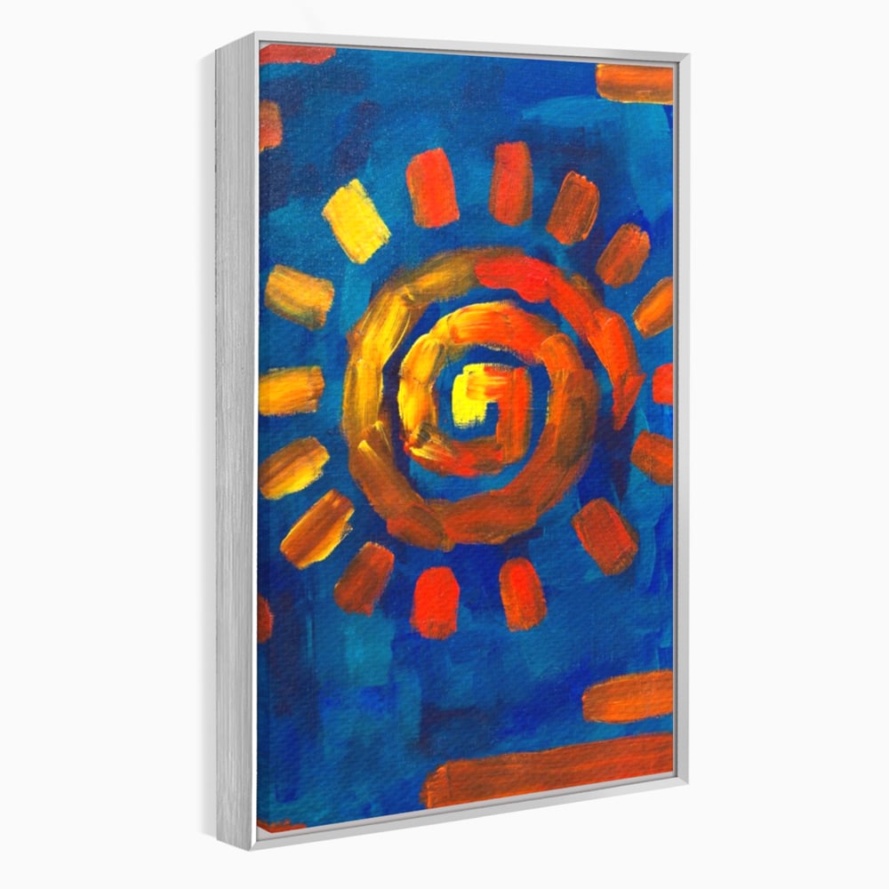 Tablou Canvas Premium LuxCanva® A1265, Abstract Sun, Soare, Albastru, Pictura, Dormitor, Culori Vibrante