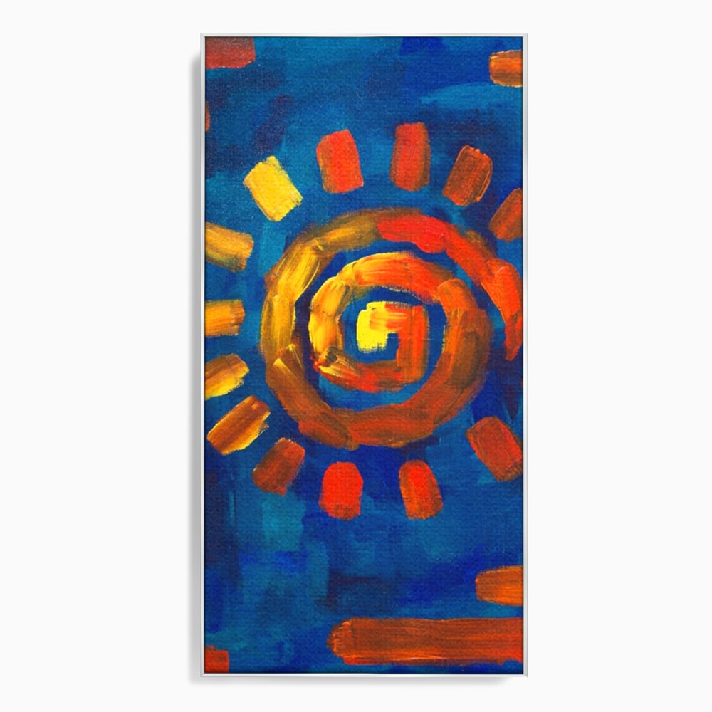 Tablou Canvas Premium LuxCanva® A1265, Abstract Sun, Soare, Albastru, Pictura, Dormitor, Culori Vibrante