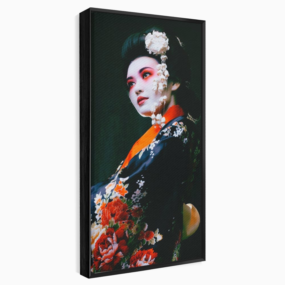 Tablou Canvas Premium LuxCanva® A1266, Geisha, Artista, Dansatoare, Fumusete Japoneza, Dormitor, Culori Vibrante