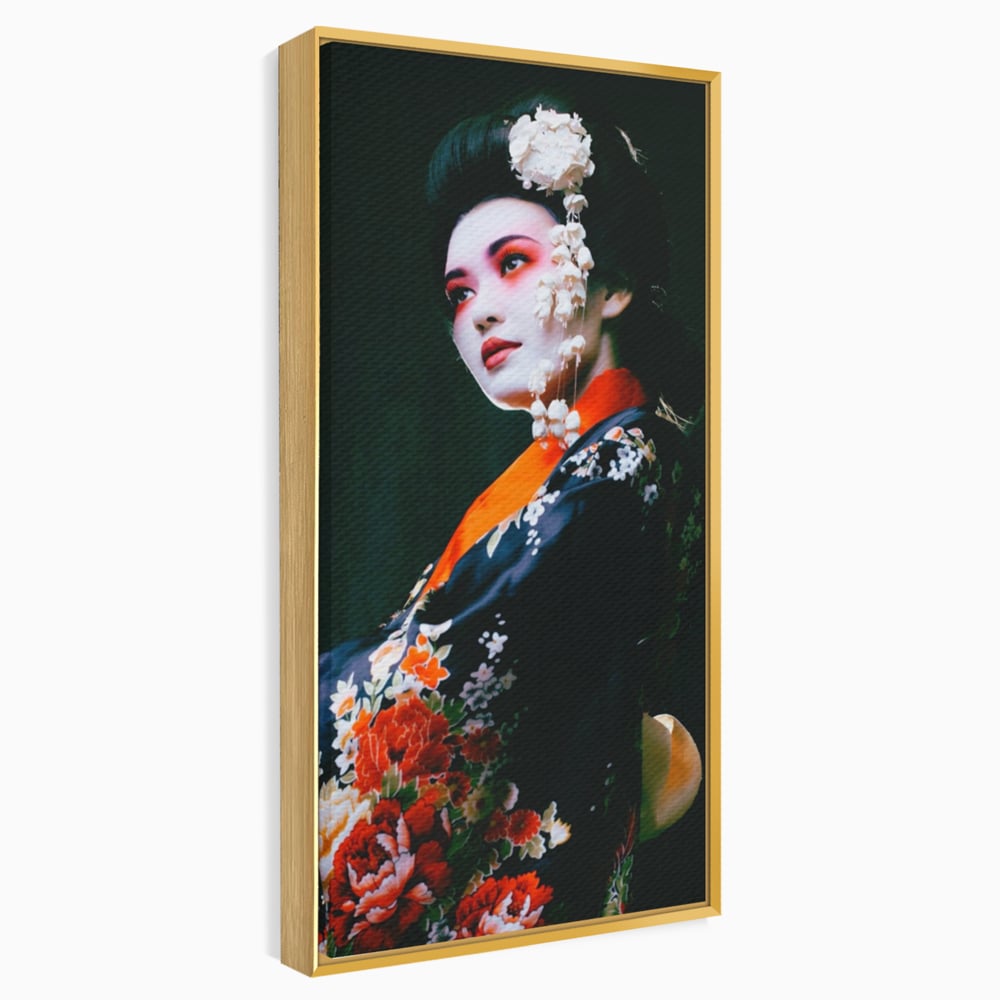 Tablou Canvas Premium LuxCanva® A1266, Geisha, Artista, Dansatoare, Fumusete Japoneza, Dormitor, Culori Vibrante
