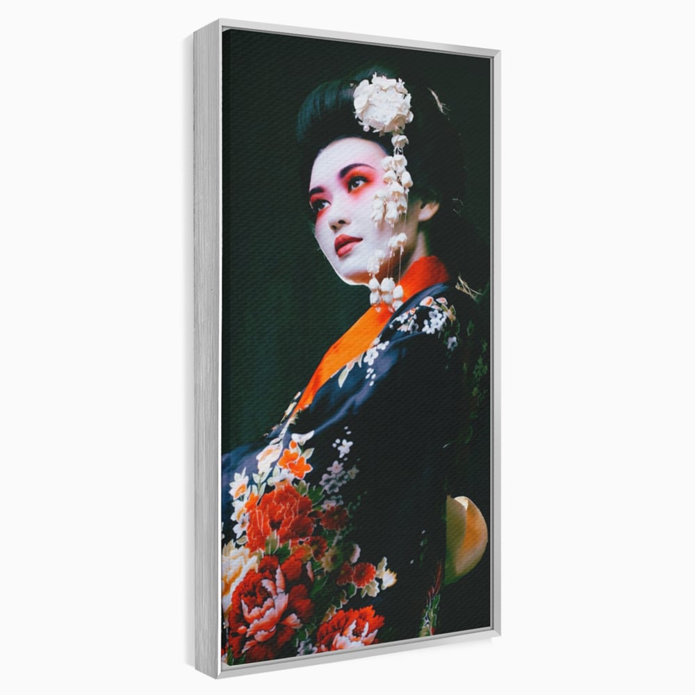 Tablou Canvas Premium LuxCanva® A1266, Geisha, Artista, Dansatoare, Fumusete Japoneza, Dormitor, Culori Vibrante