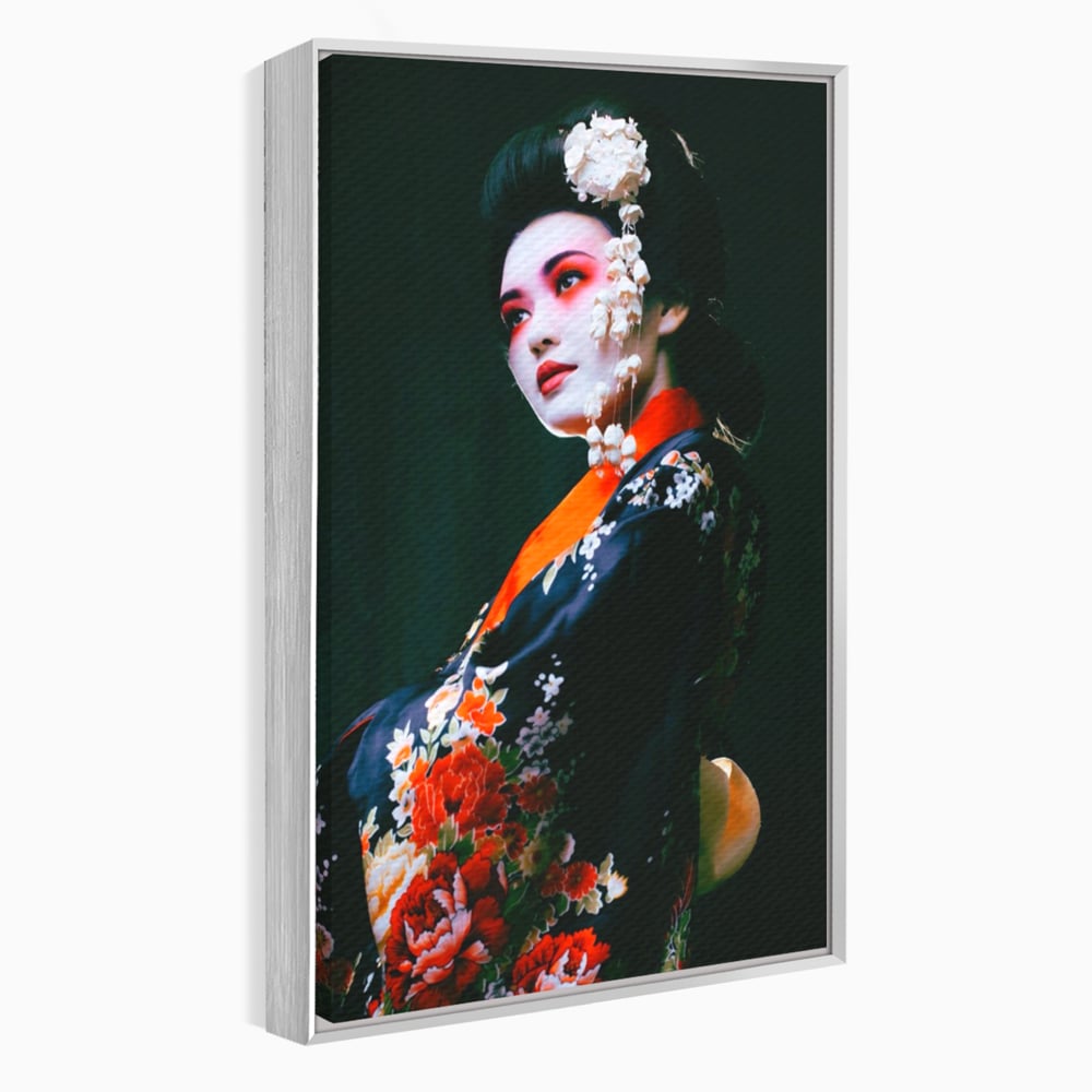 Tablou Canvas Premium LuxCanva® A1266, Geisha, Artista, Dansatoare, Fumusete Japoneza, Dormitor, Culori Vibrante