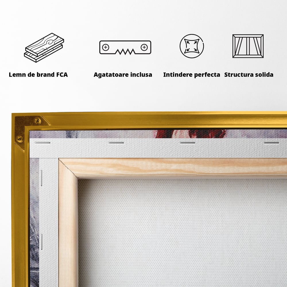 Tablou Canvas Premium LuxCanva® A1267, Lady In Paris, Femeie, Turnul Eiffel, Rochie Rosie, Dormitor, Culori Vibrante
