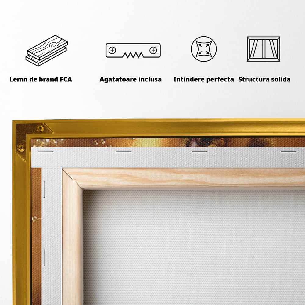 Leinwandbilder Premium-Leinwandbilder LuxCanva® A1268, Schöne Frau, Frau, Gold, rauchig, Dressing, leuchtende Farben