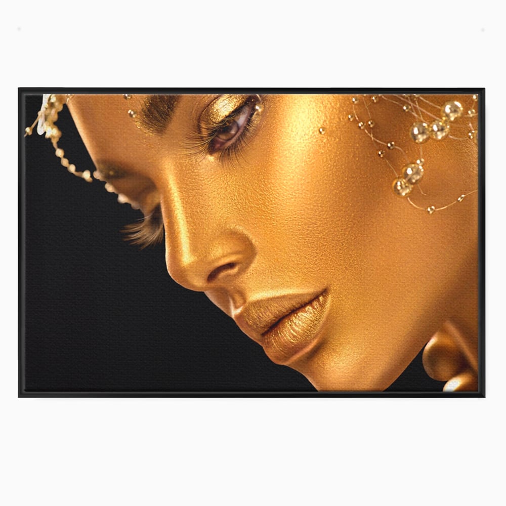 Leinwandbilder Premium-Leinwandbilder LuxCanva® A1268, Schöne Frau, Frau, Gold, rauchig, Dressing, leuchtende Farben