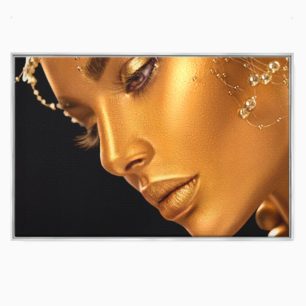 Leinwandbilder Premium-Leinwandbilder LuxCanva® A1268, Schöne Frau, Frau, Gold, rauchig, Dressing, leuchtende Farben