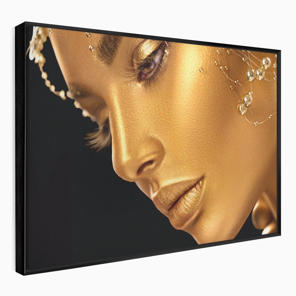Leinwandbilder Premium-Leinwandbilder LuxCanva® A1268, Schöne Frau, Frau, Gold, rauchig, Dressing, leuchtende Farben