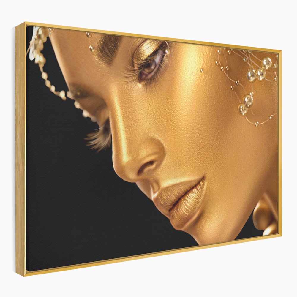 Leinwandbilder Premium-Leinwandbilder LuxCanva® A1268, Schöne Frau, Frau, Gold, rauchig, Dressing, leuchtende Farben