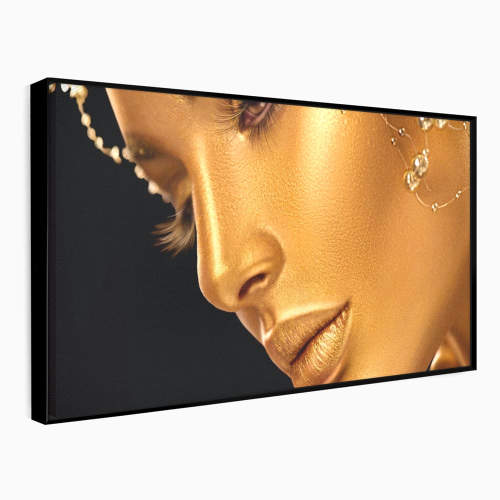 Leinwandbilder Premium-Leinwandbilder LuxCanva® A1268, Schöne Frau, Frau, Gold, rauchig, Dressing, leuchtende Farben