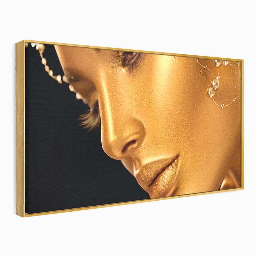 Leinwandbilder Premium-Leinwandbilder LuxCanva® A1268, Schöne Frau, Frau, Gold, rauchig, Dressing, leuchtende Farben