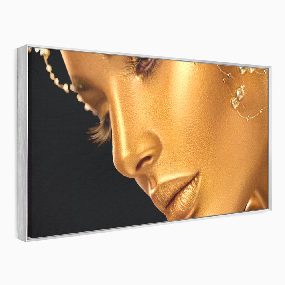 Leinwandbilder Premium-Leinwandbilder LuxCanva® A1268, Schöne Frau, Frau, Gold, rauchig, Dressing, leuchtende Farben