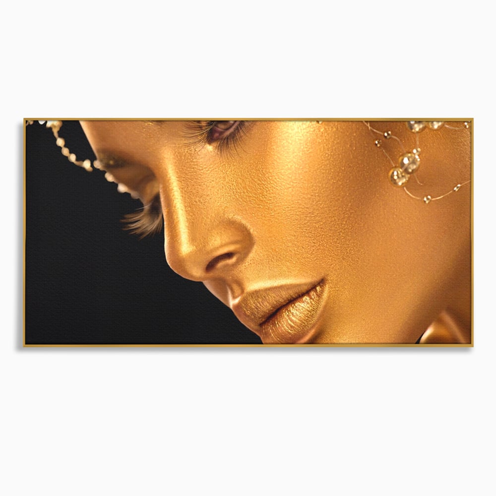 Leinwandbilder Premium-Leinwandbilder LuxCanva® A1268, Schöne Frau, Frau, Gold, rauchig, Dressing, leuchtende Farben